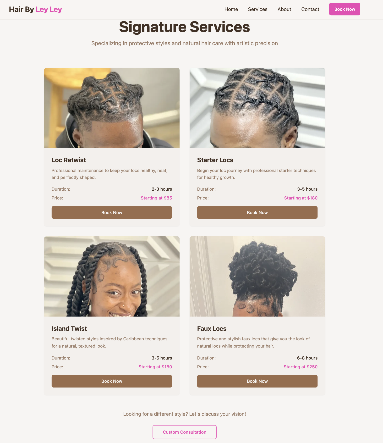 Hair By LeyLey website preview